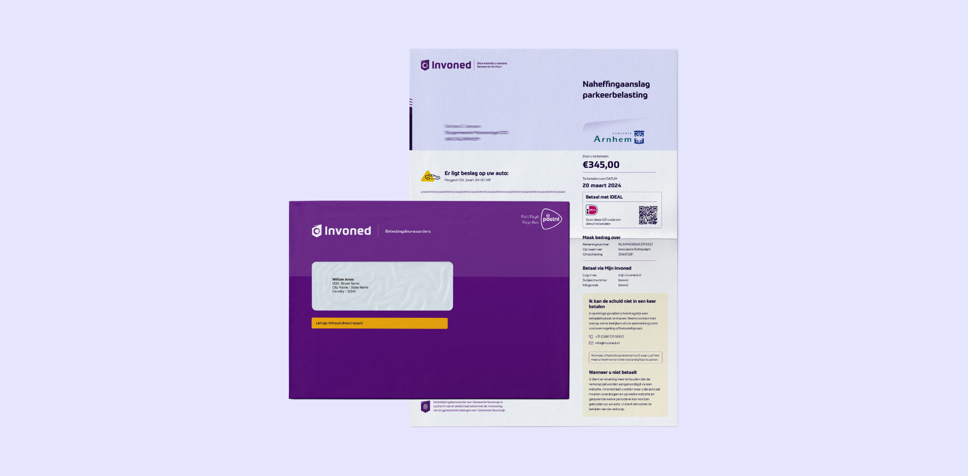 Envelop en Brief van Invoned